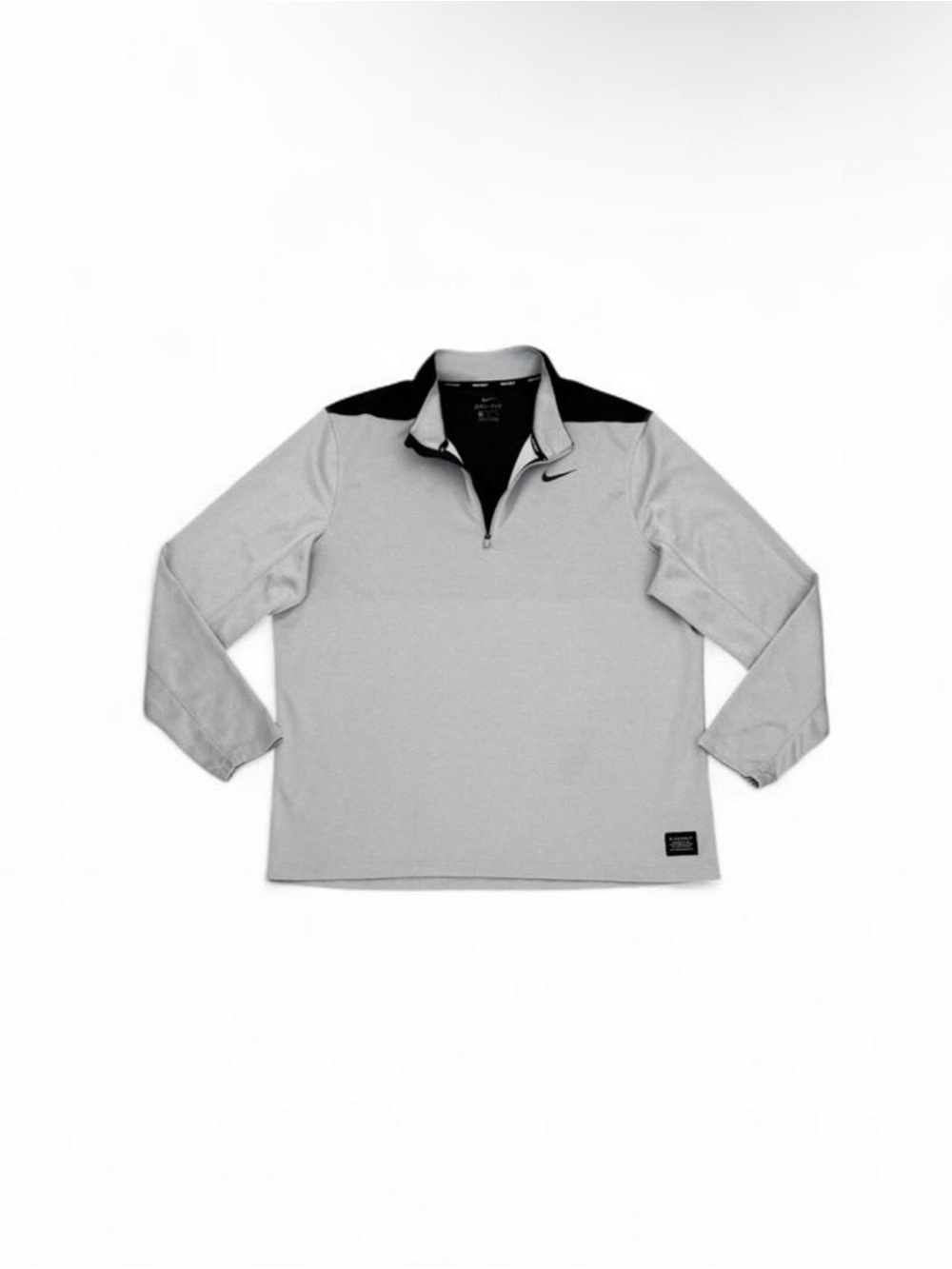 Nike Light Gray and Black Lightweight Quarter-Zip Jacket